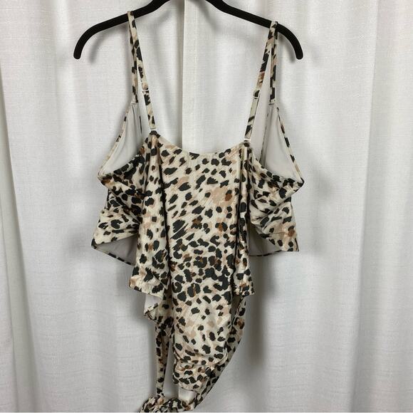 Aerie Leopard Wrap One Piece Swimsuit Sz.XXL - Picture 10 of 14